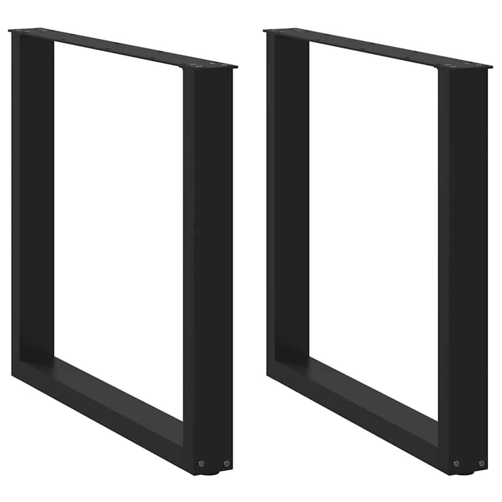 vidaXL Nogi do stołu jadalnego w kształcie litery U 2 szt. Czarne 80x(72-73) cm Stal