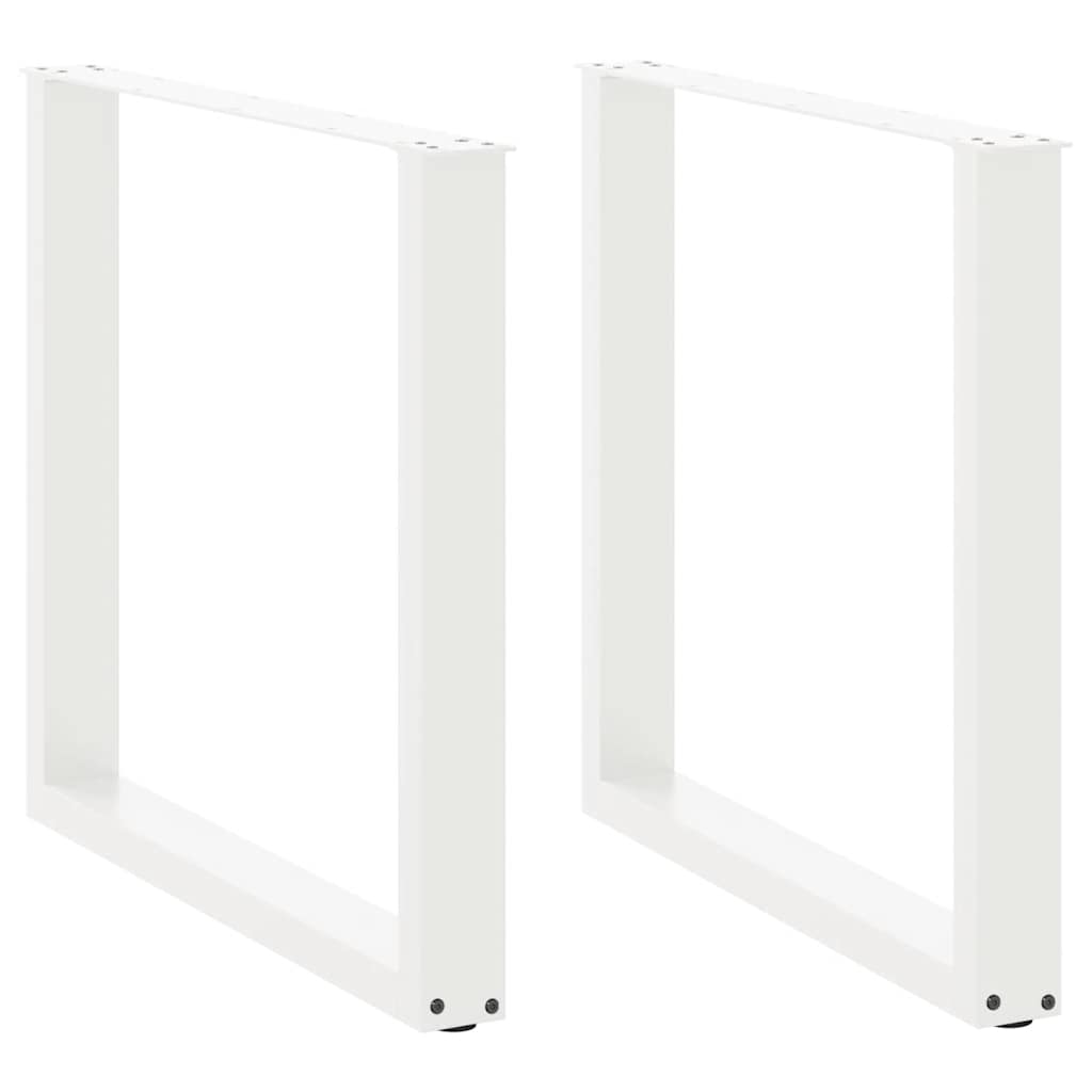 vidaXL Nogi do stołu jadalnego w kształcie litery U 2 szt. Białe 80x(72-73) cm Stal