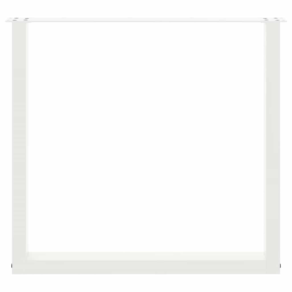 vidaXL Nogi do stołu jadalnego w kształcie litery U 2 szt. Białe 80x(72-73) cm Stal