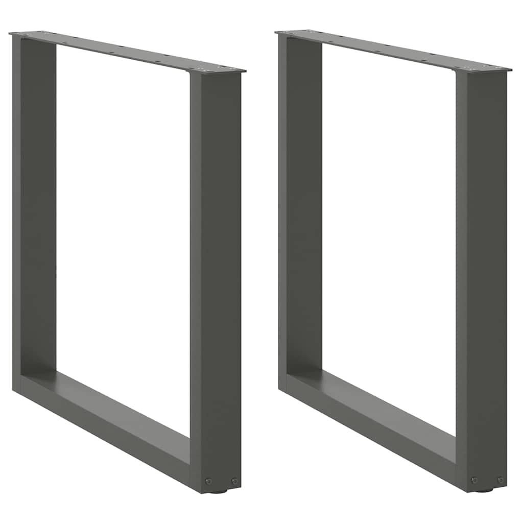 vidaXL Nogi do stołu jadalnego w kształcie litery U 2 szt. Antracyt 80x(72-73) cm Stal