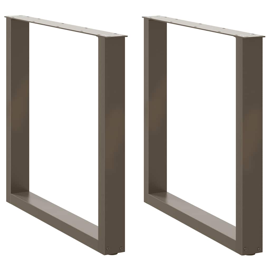 vidaXL Nogi do stołu jadalnego w kształcie litery U 2 szt. Naturalna stal 80x(72-73) cm Stal