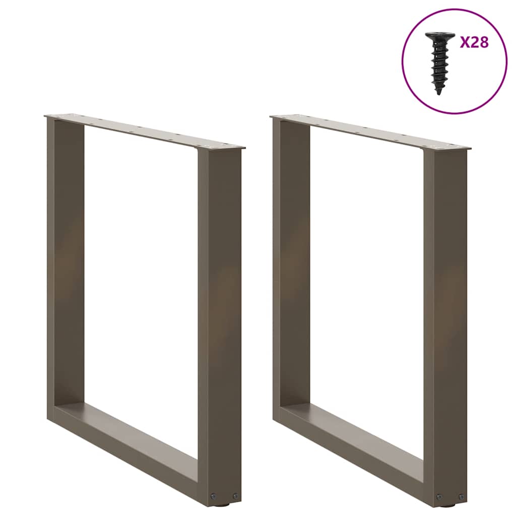 vidaXL Nogi do stołu jadalnego w kształcie litery U 2 szt. Naturalna stal 80x(72-73) cm Stal