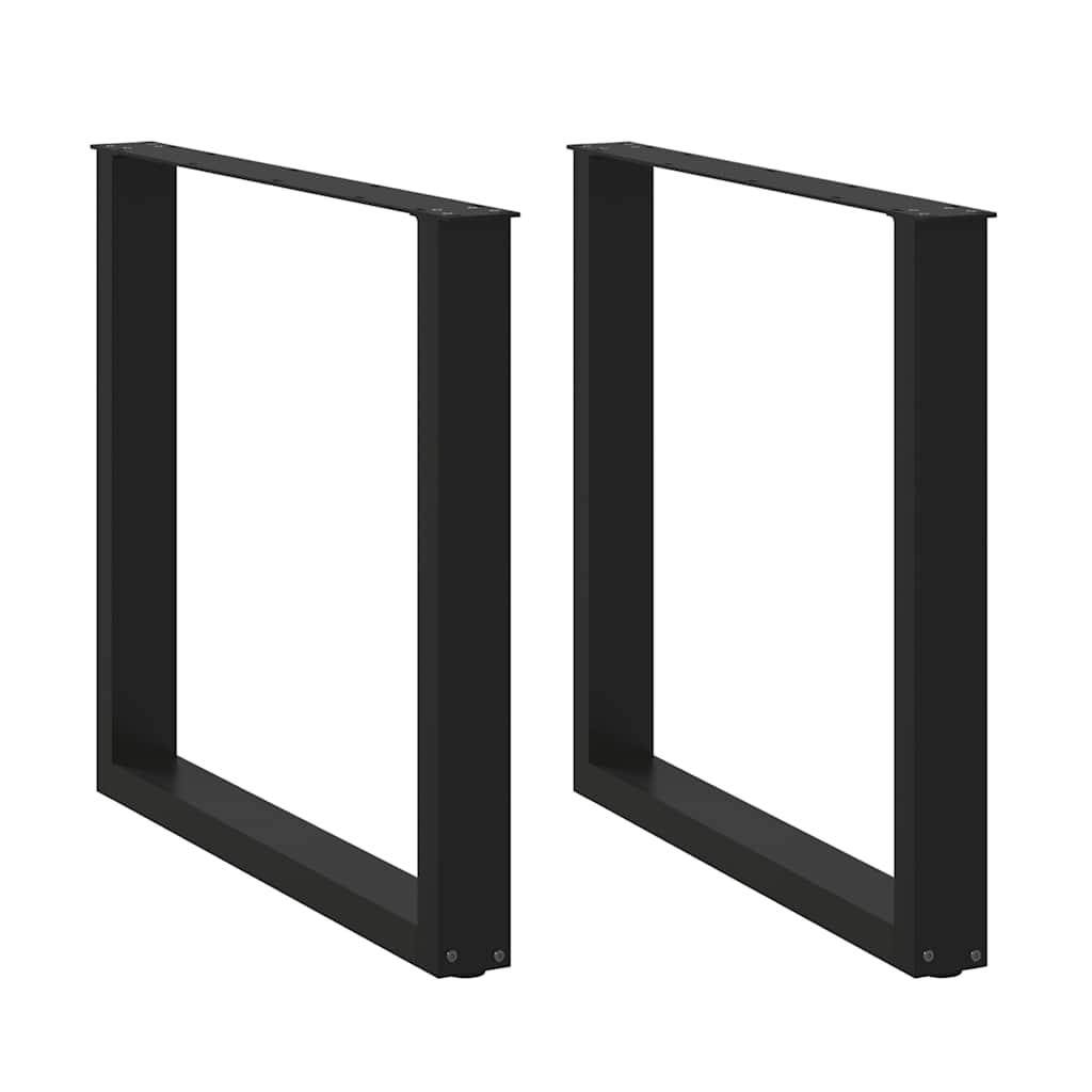 vidaXL Nogi do stołu jadalnego w kształcie litery U 2 szt. Czarne 90x(72-73) cm Stal