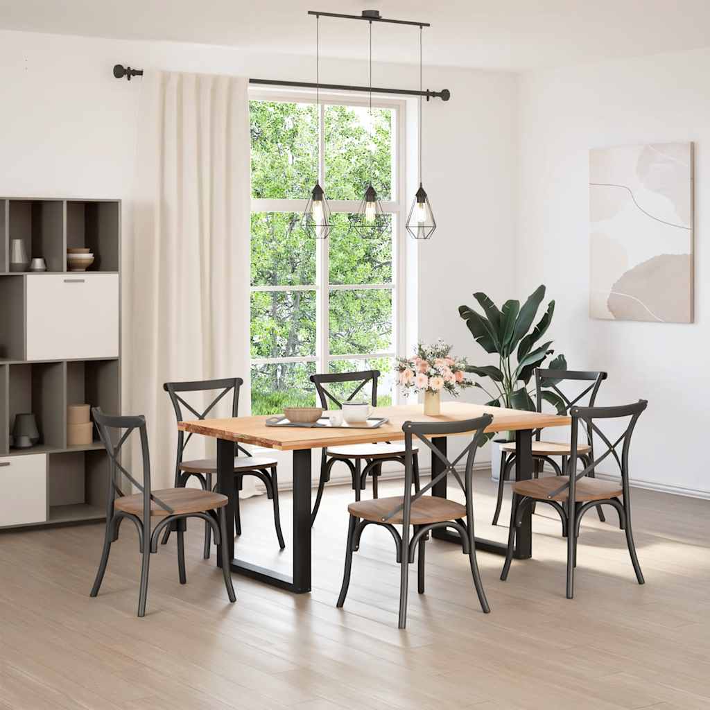 vidaXL Nogi do stołu jadalnego w kształcie litery U 2 szt. Czarne 90x(72-73) cm Stal