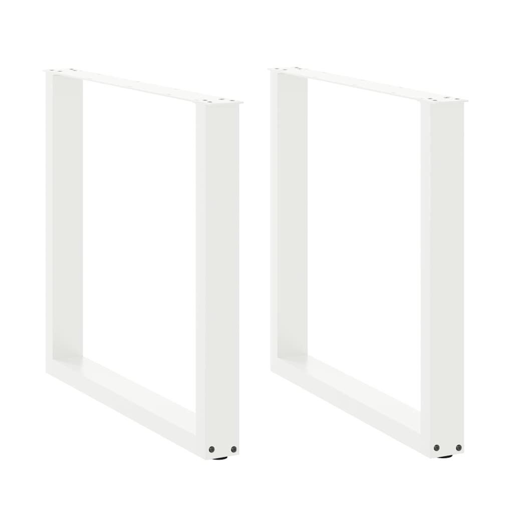 vidaXL Nogi do stołu jadalnego w kształcie litery U 2 szt. Białe 90x(72-73) cm Stal