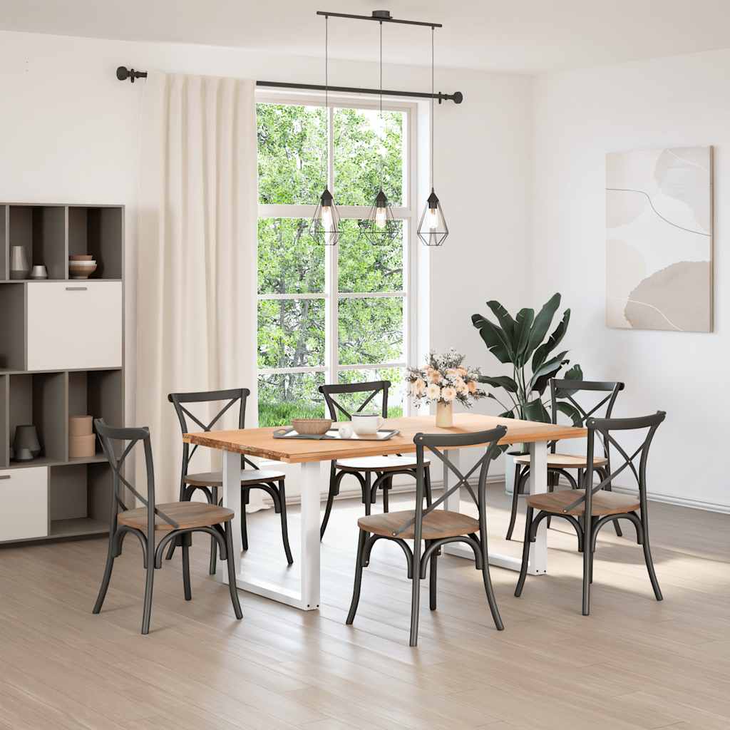 vidaXL Nogi do stołu jadalnego w kształcie litery U 2 szt. Białe 90x(72-73) cm Stal