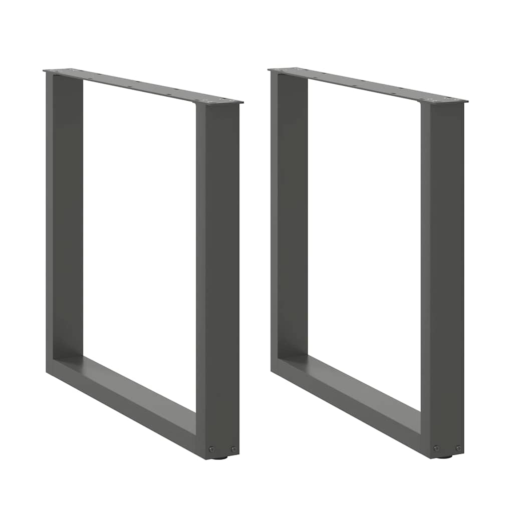 vidaXL Nogi do stołu jadalnego w kształcie litery U 2 szt. Antracyt 90x(72-73) cm Stal