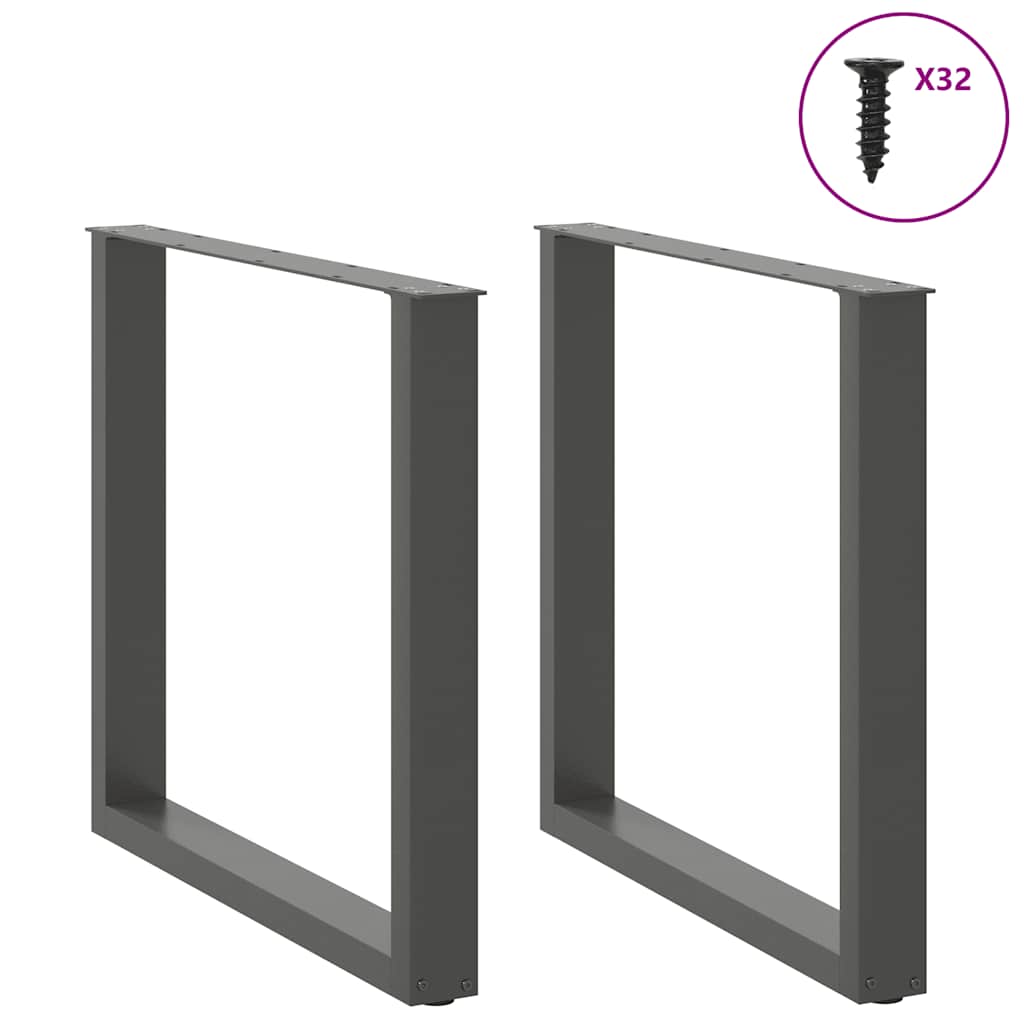 vidaXL Nogi do stołu jadalnego w kształcie litery U 2 szt. Antracyt 90x(72-73) cm Stal