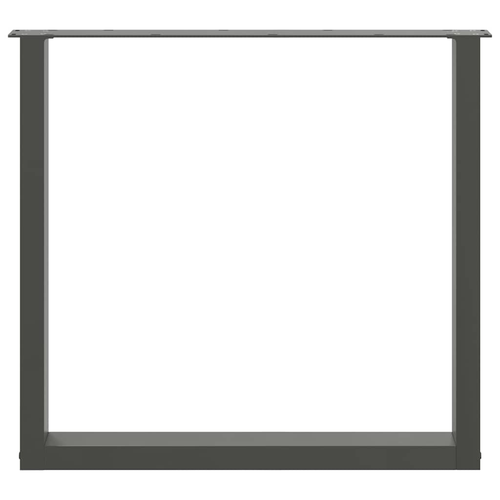 vidaXL Nogi do stołu jadalnego w kształcie litery U 2 szt. Antracyt 90x(72-73) cm Stal