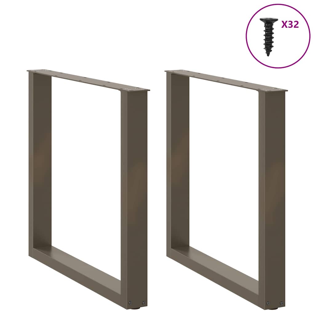 vidaXL Nogi do stołu jadalnego w kształcie litery U 2 szt. Naturalna stal 90x(72-73) cm Stal