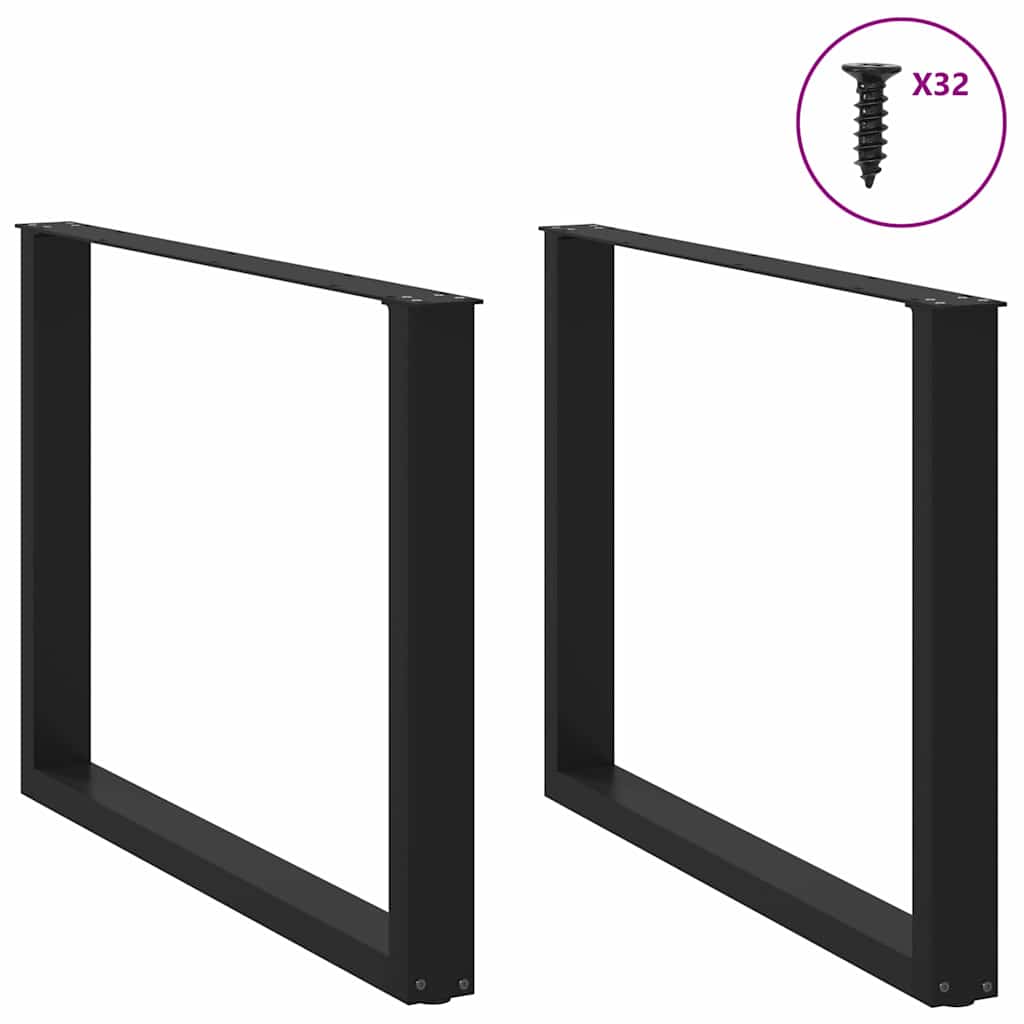 vidaXL Nogi do stołu jadalnego w kształcie litery U 2 szt. Czarne 100x(72-73) cm Stal