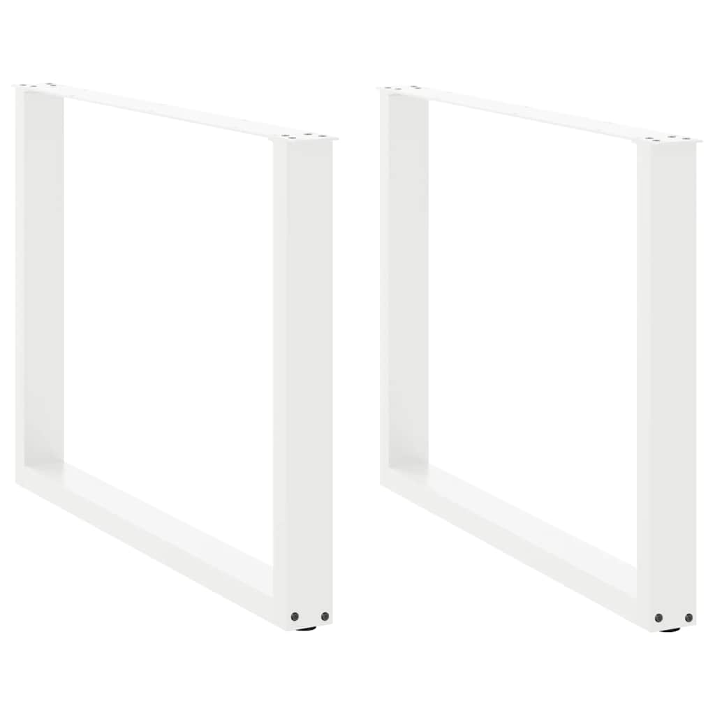 vidaXL Nogi do stołu jadalnego w kształcie litery U 2 szt. Białe 100x(72-73) cm Stal