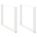 vidaXL Nogi do stołu jadalnego w kształcie litery U 2 szt. Białe 100x(72-73) cm Stal