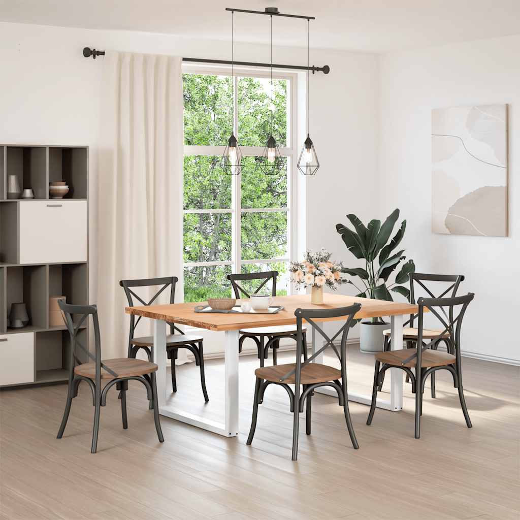 vidaXL Nogi do stołu jadalnego w kształcie litery U 2 szt. Białe 100x(72-73) cm Stal