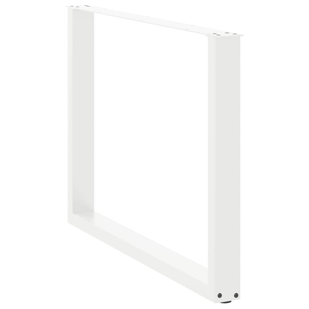 vidaXL Nogi do stołu jadalnego w kształcie litery U 2 szt. Białe 100x(72-73) cm Stal