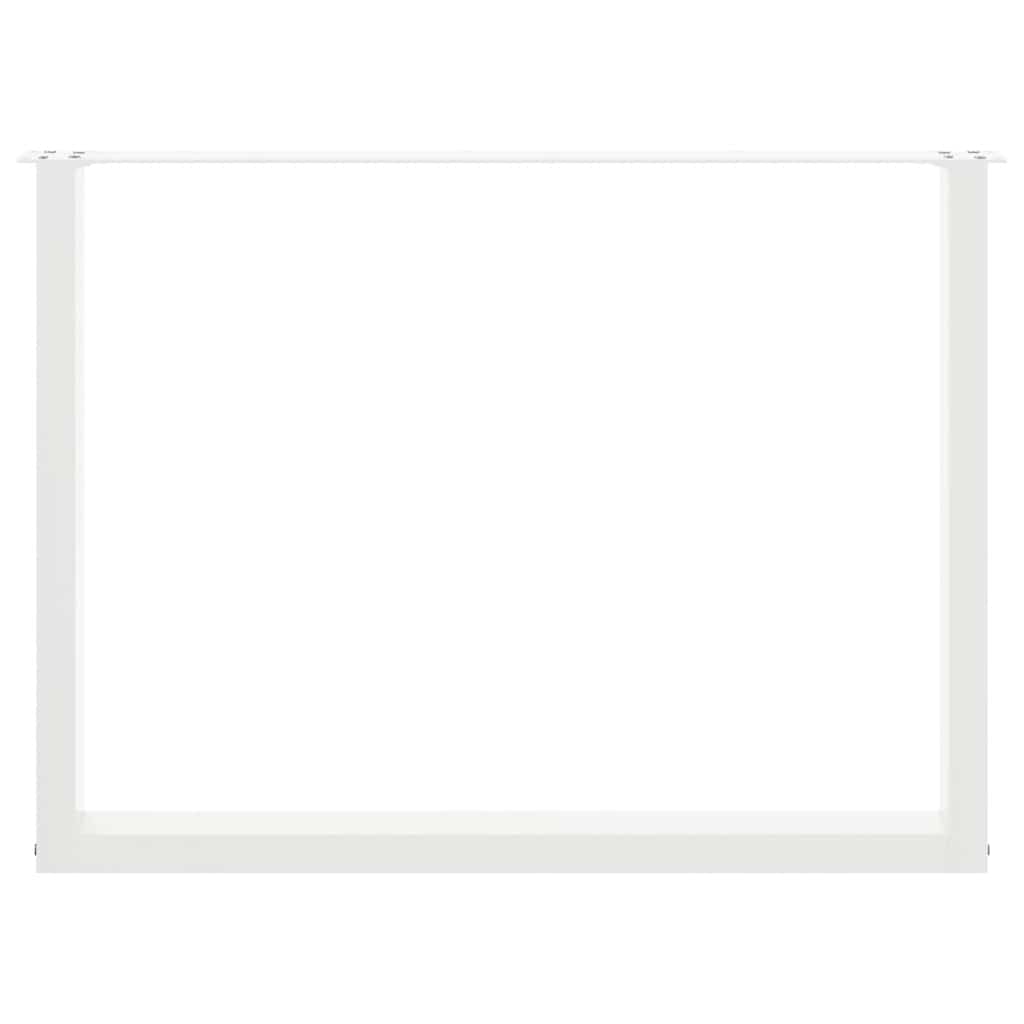 vidaXL Nogi do stołu jadalnego w kształcie litery U 2 szt. Białe 100x(72-73) cm Stal
