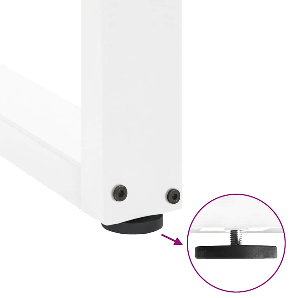 vidaXL Nogi do stołu jadalnego w kształcie litery U 2 szt. Białe 100x(72-73) cm Stal