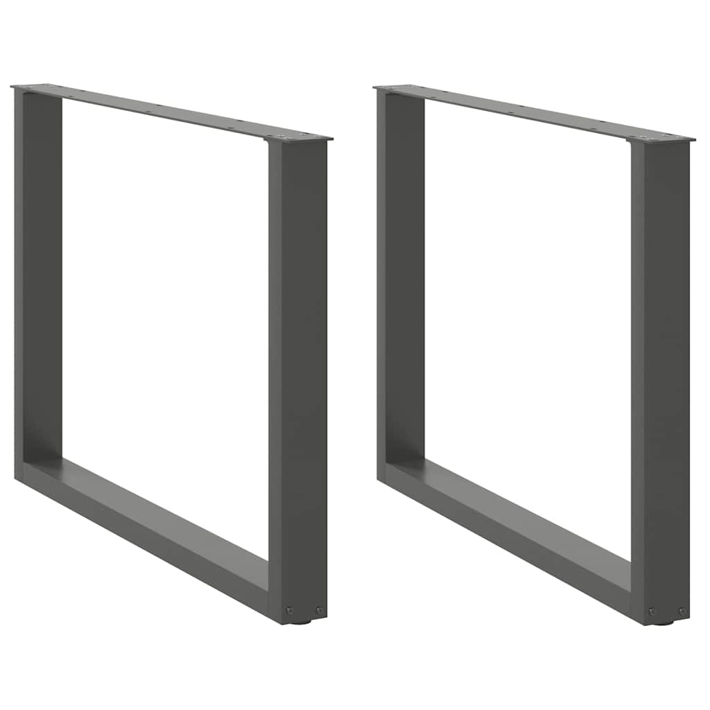vidaXL Nogi do stołu jadalnego w kształcie litery U 2 szt. Antracyt 100x(72-73) cm Stal
