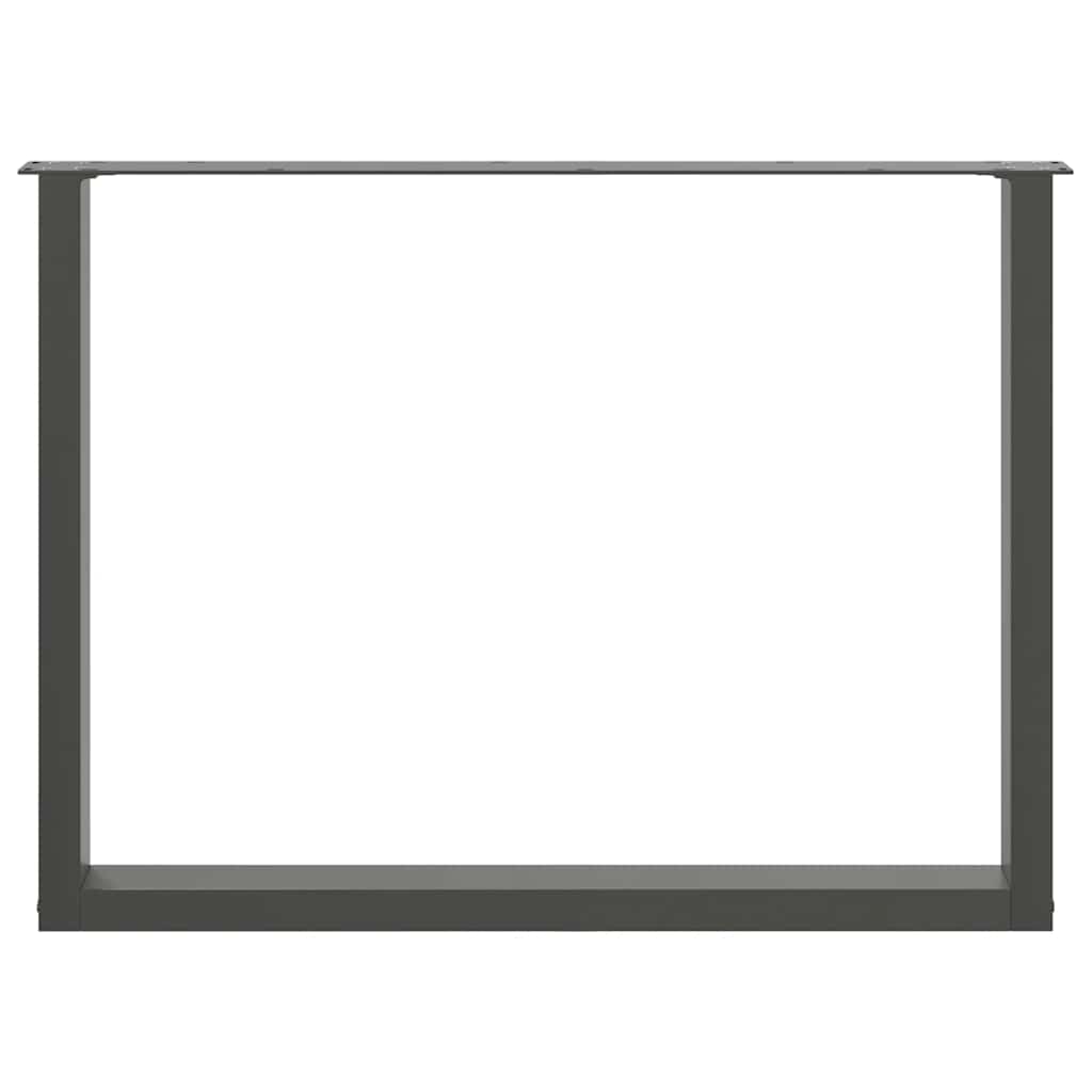 vidaXL Nogi do stołu jadalnego w kształcie litery U 2 szt. Antracyt 100x(72-73) cm Stal