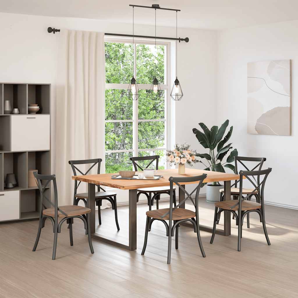 vidaXL Nogi do stołu jadalnego w kształcie litery U 2 szt. Naturalna stal 100x(72-73) cm Stal