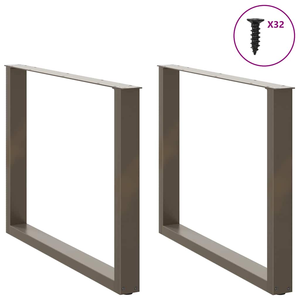 vidaXL Nogi do stołu jadalnego w kształcie litery U 2 szt. Naturalna stal 100x(72-73) cm Stal