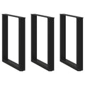 vidaXL Nogi do stołu jadalnego w kształcie litery U 3 szt. Czarne 70x(72-73) cm Stal