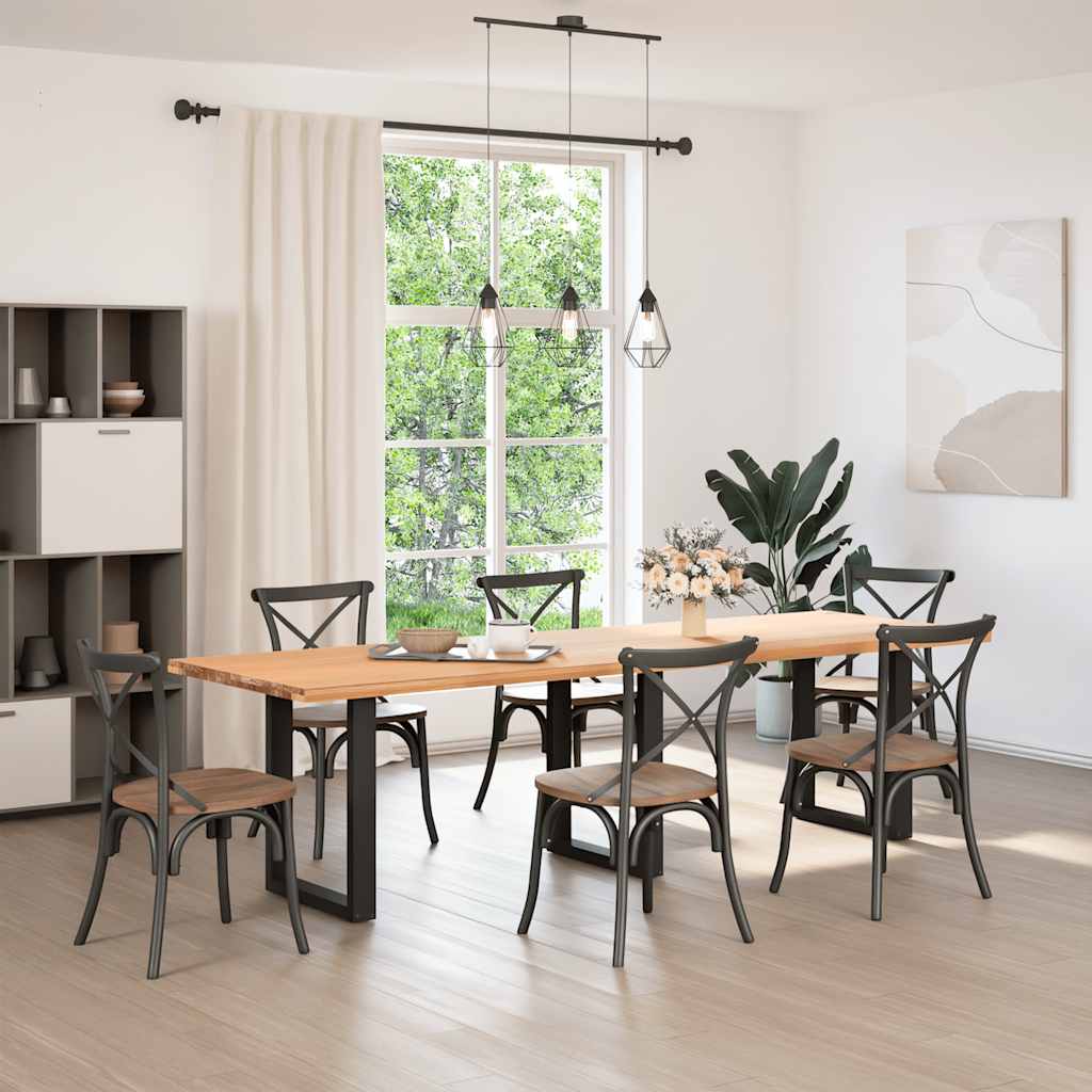vidaXL Nogi do stołu jadalnego w kształcie litery U 3 szt. Czarne 70x(72-73) cm Stal
