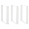 vidaXL Nogi do stołu jadalnego w kształcie litery U 3 szt. Białe 70x(72-73) cm Stal
