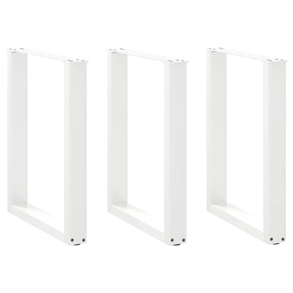 vidaXL Nogi do stołu jadalnego w kształcie litery U 3 szt. Białe 70x(72-73) cm Stal