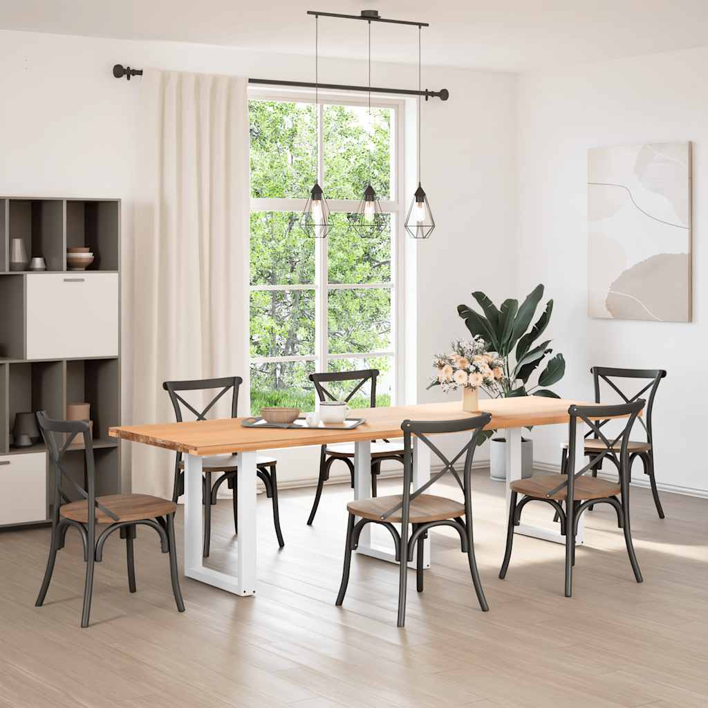 vidaXL Nogi do stołu jadalnego w kształcie litery U 3 szt. Białe 70x(72-73) cm Stal
