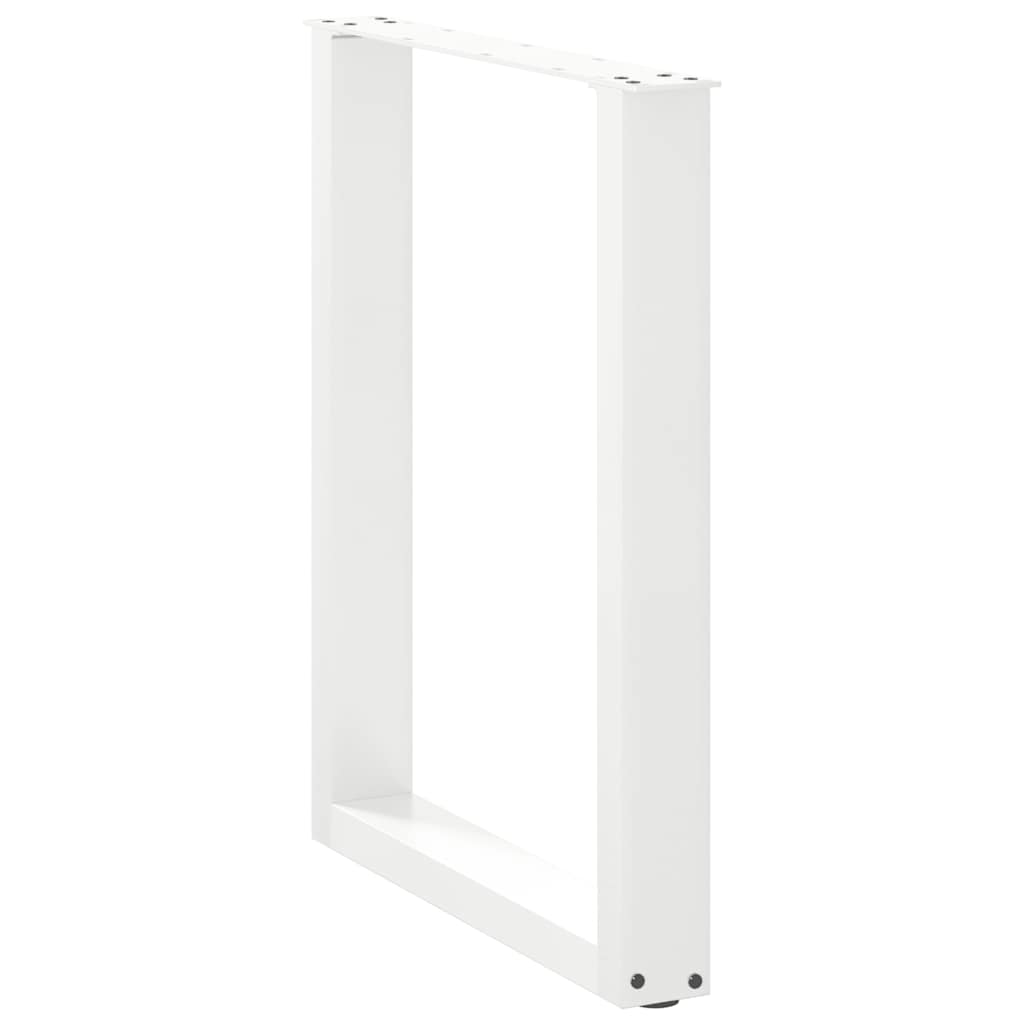 vidaXL Nogi do stołu jadalnego w kształcie litery U 3 szt. Białe 70x(72-73) cm Stal