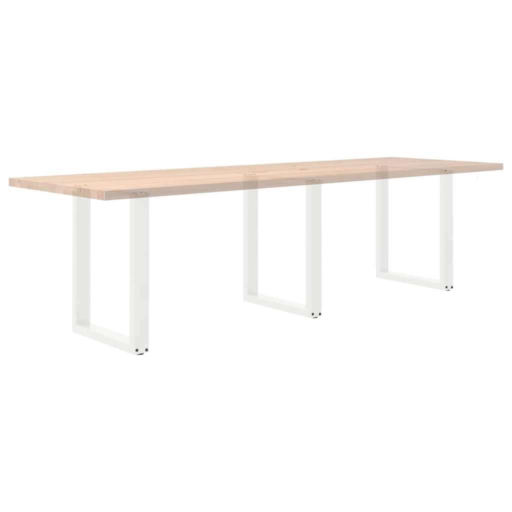 vidaXL Nogi do stołu jadalnego w kształcie litery U 3 szt. Białe 70x(72-73) cm Stal