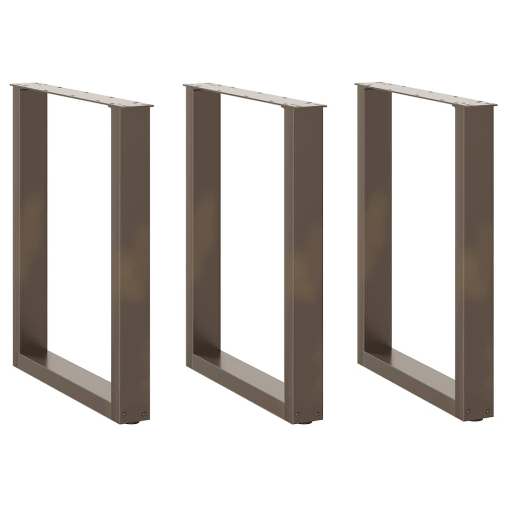 vidaXL Nogi do stołu jadalnego w kształcie litery U 3 szt. Naturalna stal 70x(72-73) cm Stal