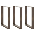 vidaXL Nogi do stołu jadalnego w kształcie litery U 3 szt. Naturalna stal 70x(72-73) cm Stal