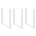 vidaXL Nogi do stołu jadalnego w kształcie litery U 3 szt. Białe 80x(72-73) cm Stal