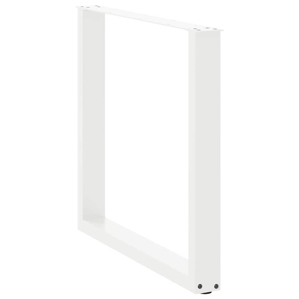 vidaXL Nogi do stołu jadalnego w kształcie litery U 3 szt. Białe 80x(72-73) cm Stal