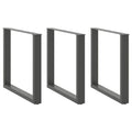 vidaXL Nogi do stołu jadalnego w kształcie litery U 3 szt. Antracyt 80x(72-73) cm Stal
