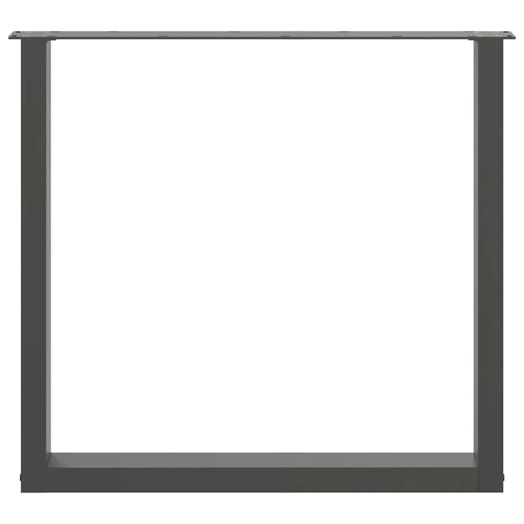 vidaXL Nogi do stołu jadalnego w kształcie litery U 3 szt. Antracyt 80x(72-73) cm Stal