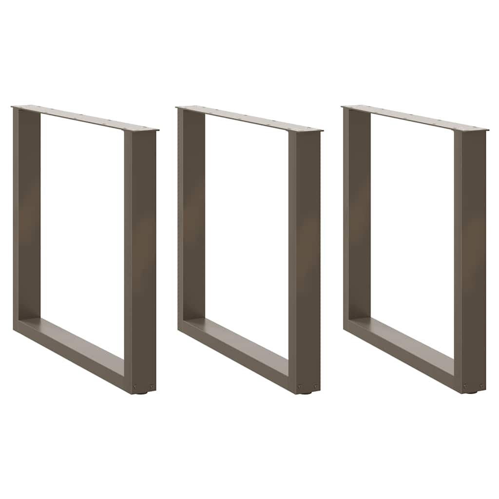 vidaXL Nogi do stołu jadalnego w kształcie litery U 3 szt. Naturalna stal 80x(72-73) cm Stal