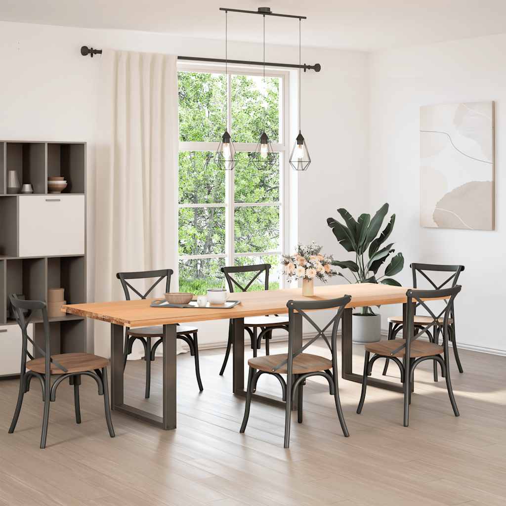 vidaXL Nogi do stołu jadalnego w kształcie litery U 3 szt. Naturalna stal 80x(72-73) cm Stal