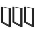 vidaXL Nogi do stołu jadalnego w kształcie litery U 3 szt. Czarne 90x(72-73) cm Stal