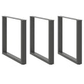 vidaXL Nogi do stołu jadalnego w kształcie litery U 3 szt. Antracyt 90x(72-73) cm Stal