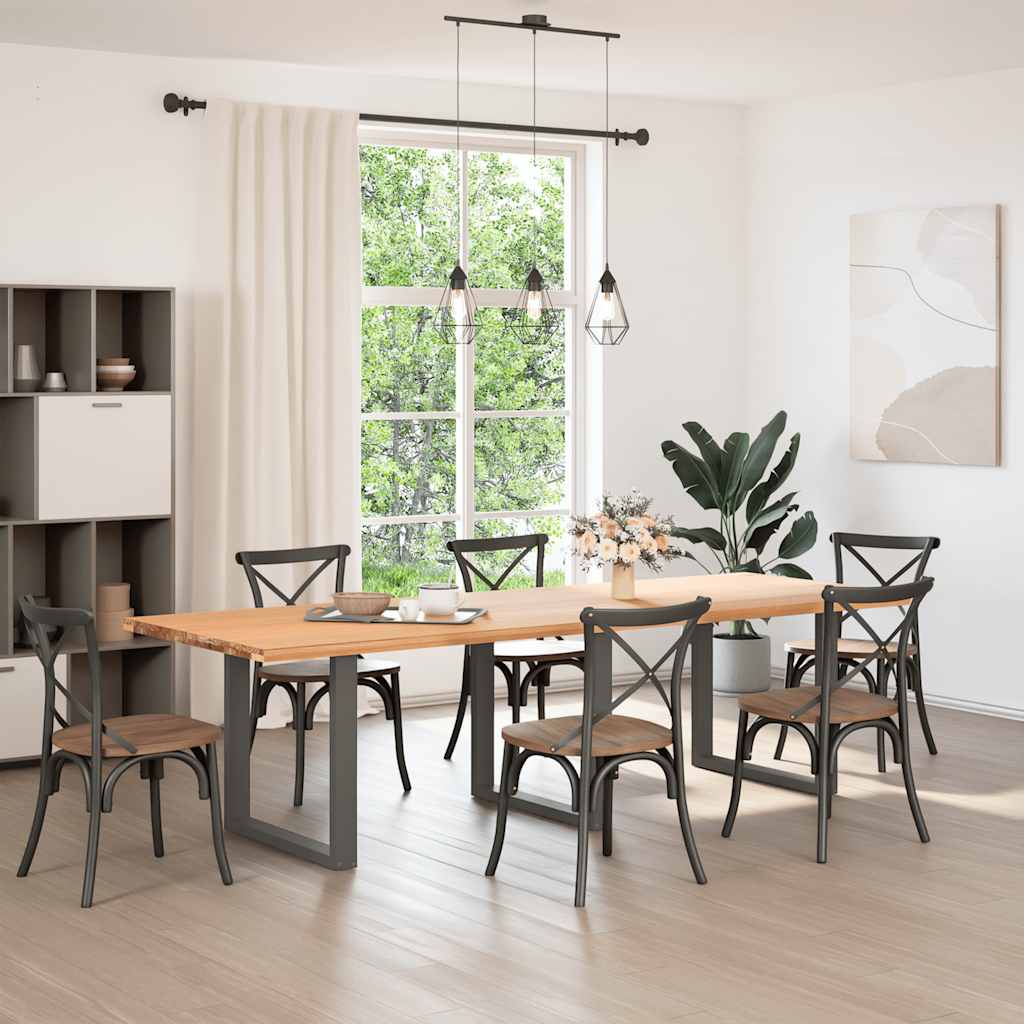 vidaXL Nogi do stołu jadalnego w kształcie litery U 3 szt. Antracyt 90x(72-73) cm Stal
