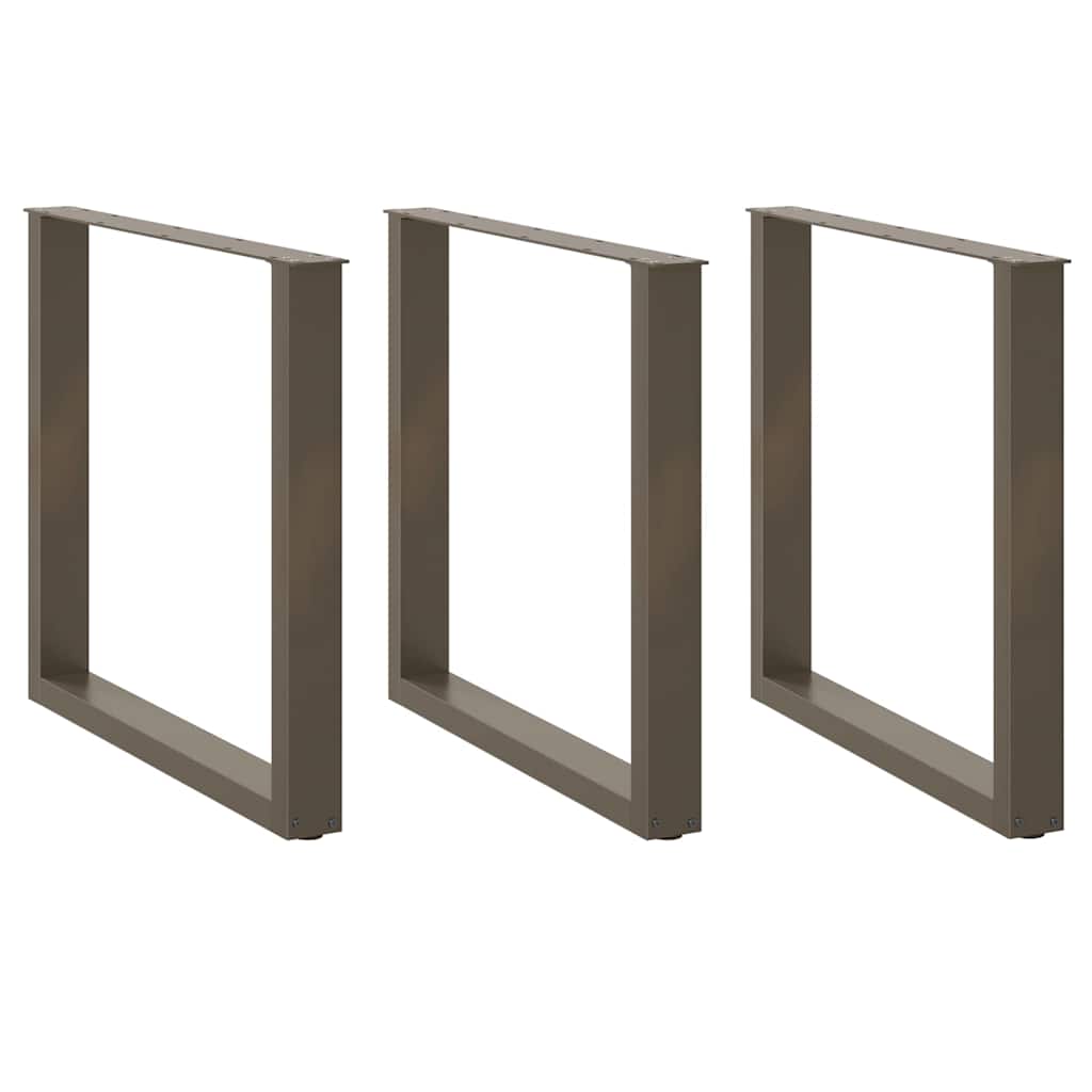 vidaXL Nogi do stołu jadalnego w kształcie litery U 3 szt. Naturalna stal 90x(72-73) cm Stal