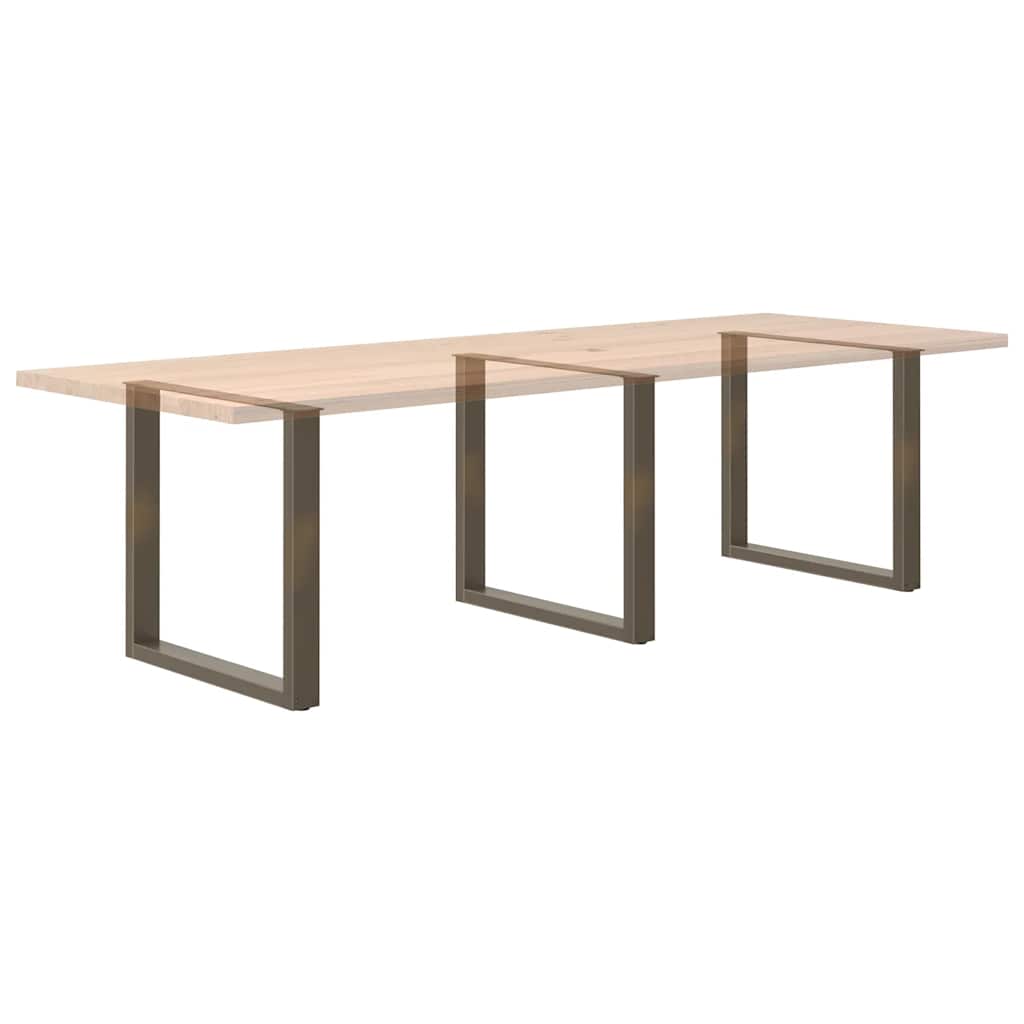 vidaXL Nogi do stołu jadalnego w kształcie litery U 3 szt. Naturalna stal 90x(72-73) cm Stal