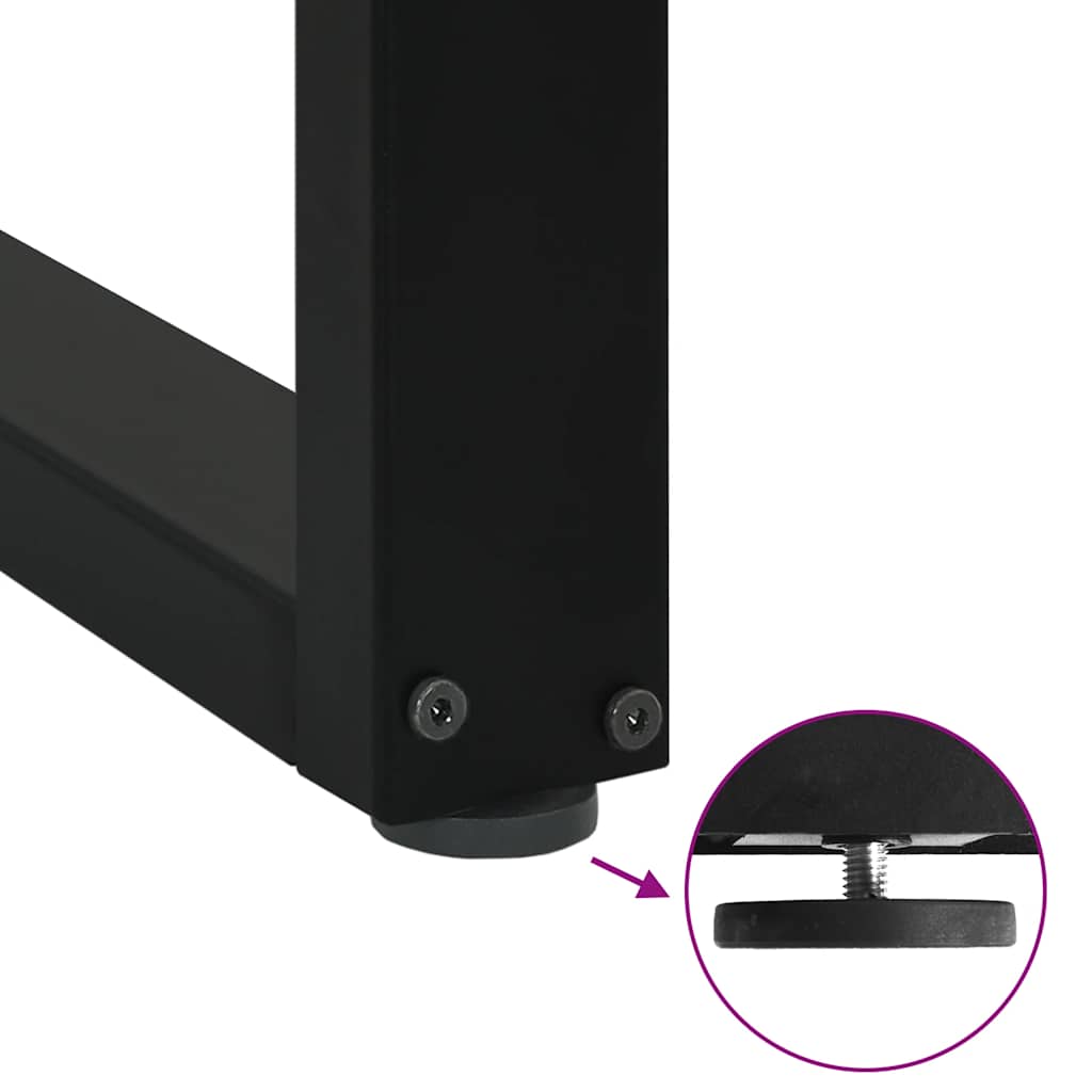 vidaXL Nogi do stołu jadalnego w kształcie litery U 3 szt. Czarne 100x(72-73) cm Stal