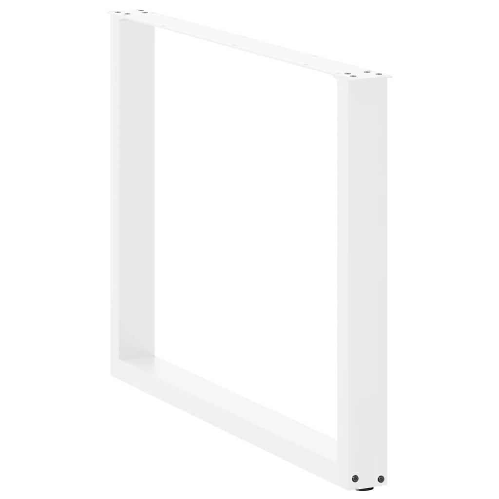 vidaXL Nogi do stołu jadalnego w kształcie litery U 3 szt. Białe 100x(72-73) cm Stal
