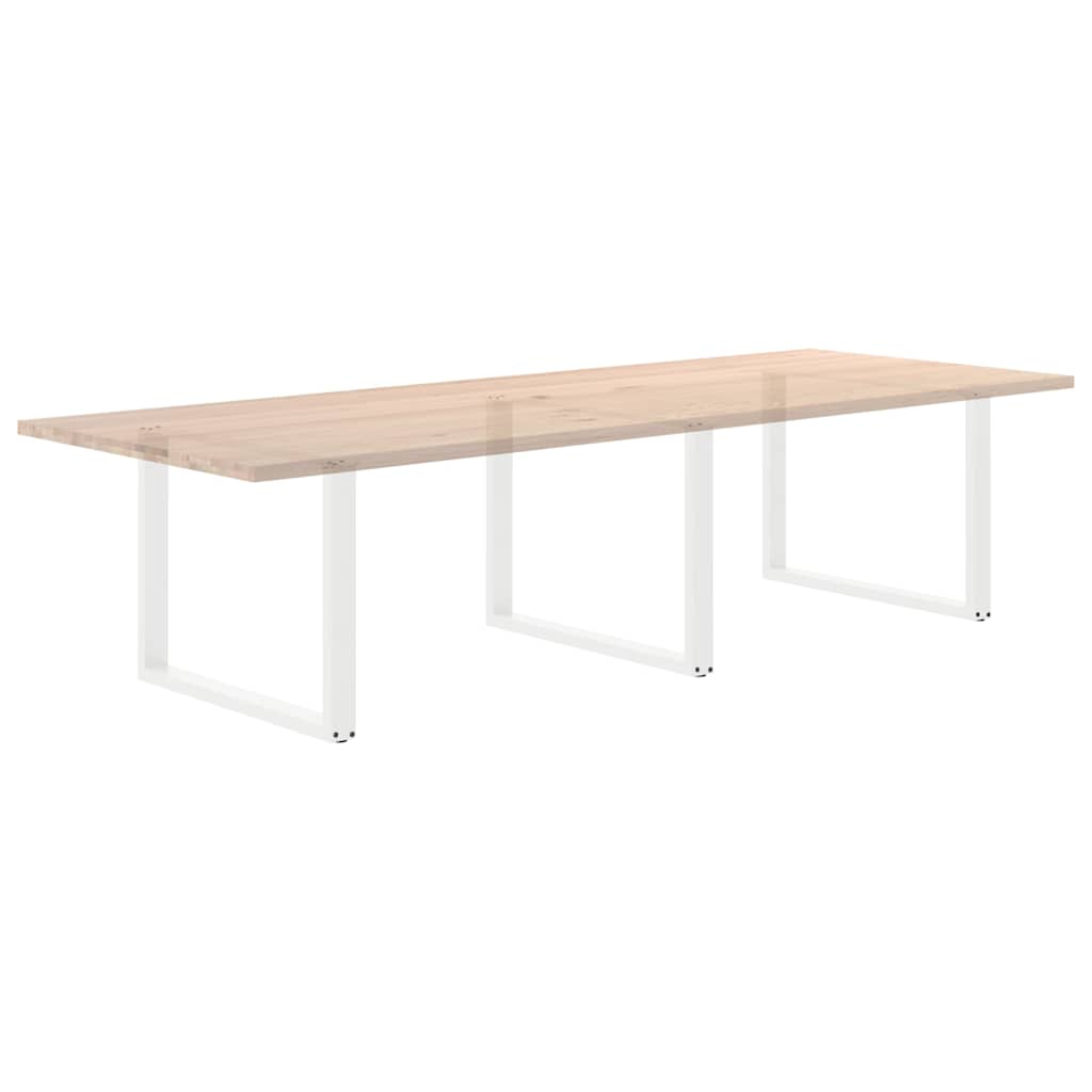 vidaXL Nogi do stołu jadalnego w kształcie litery U 3 szt. Białe 100x(72-73) cm Stal