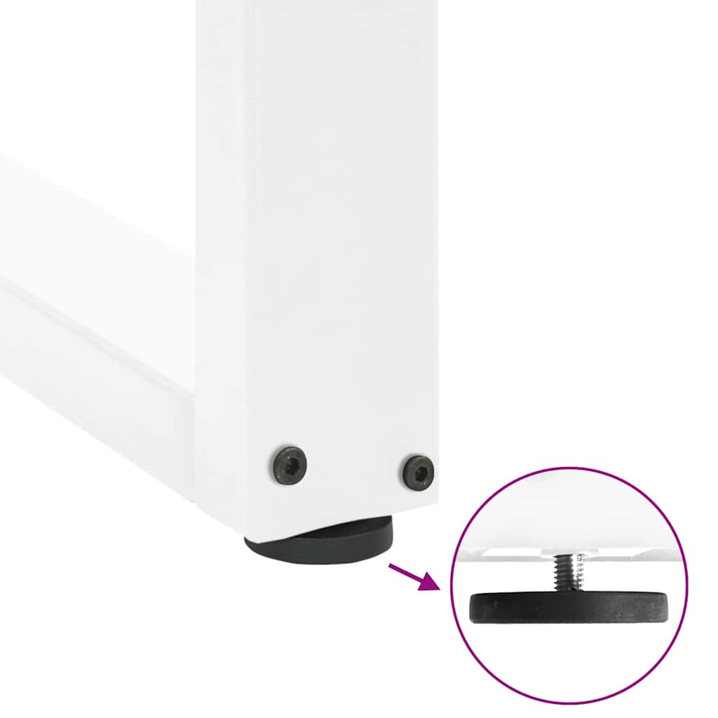 vidaXL Nogi do stołu jadalnego w kształcie litery U 3 szt. Białe 100x(72-73) cm Stal