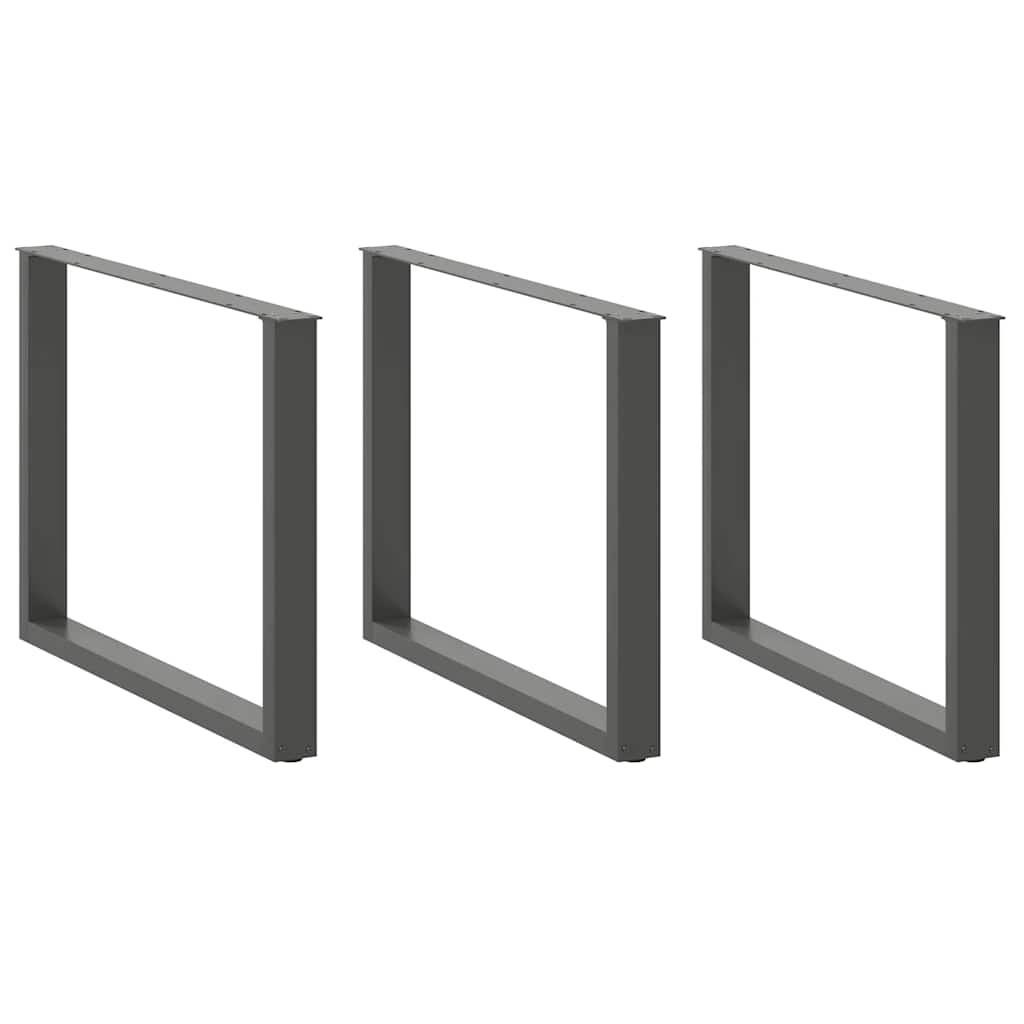 vidaXL Nogi do stołu jadalnego w kształcie litery U 3 szt. Antracyt 100x(72-73) cm Stal